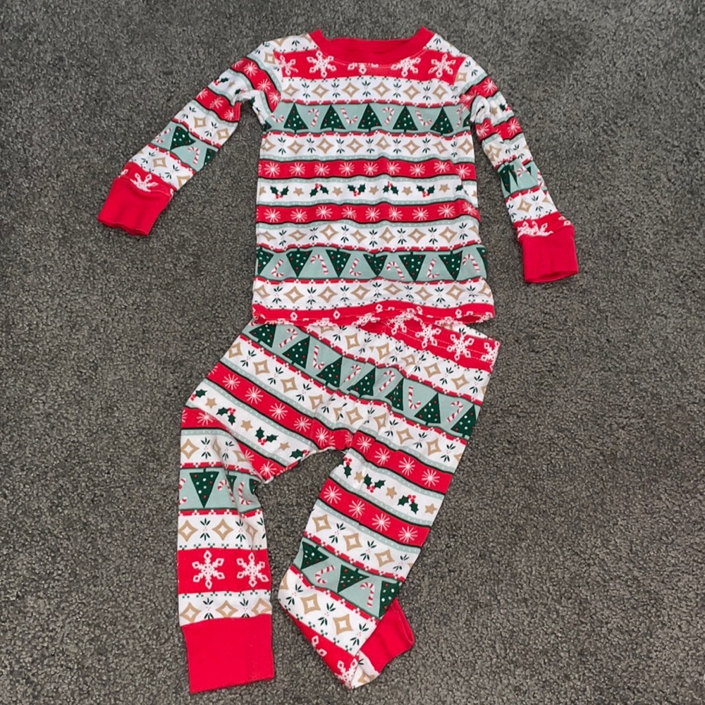 Christmas baby pjs. Very gently used 2 piece set